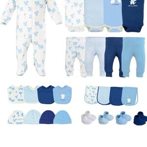 Blue and White Baby Accessory Set
